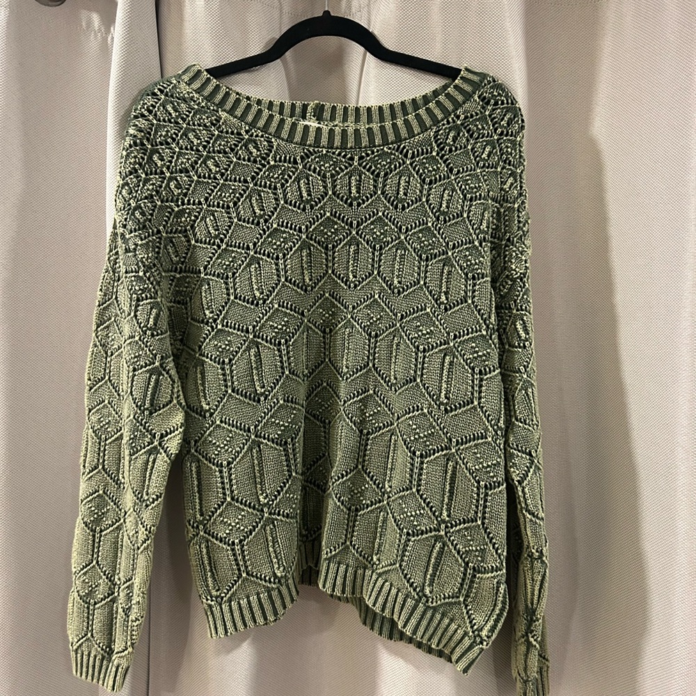 Nordstrom Olive Geometric Knit Sweater